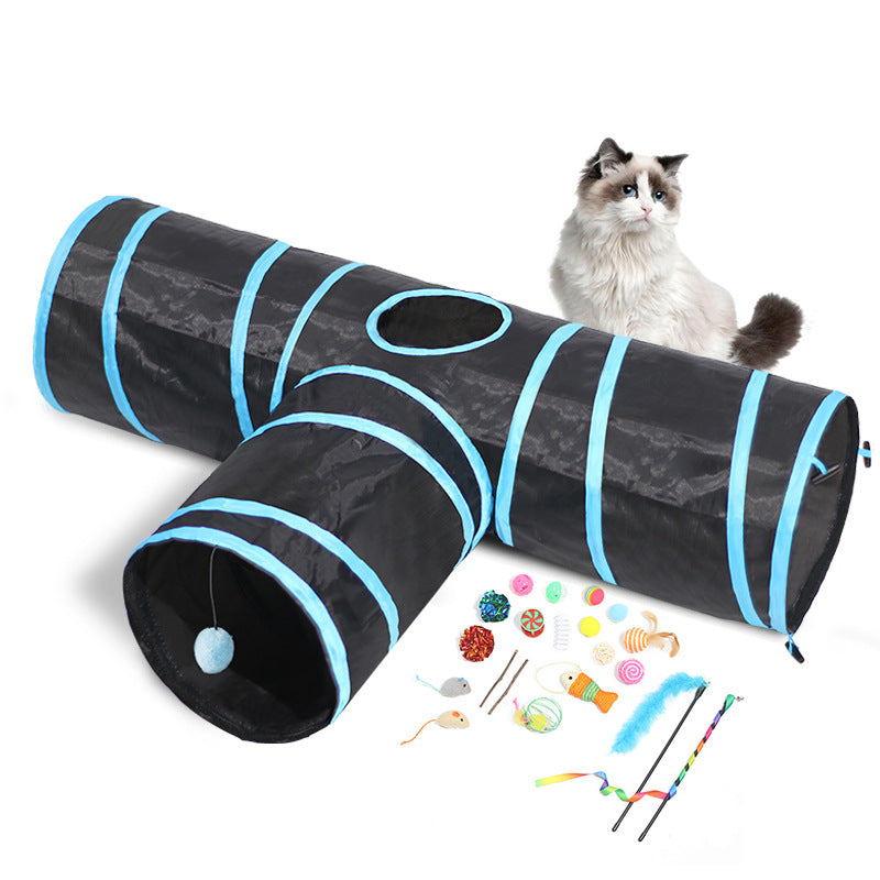 Pet Foldable Tunnel Climbing Interactive Toy