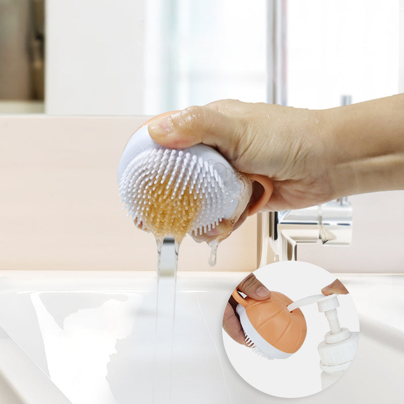 Pet Silicone Bath Massage Shampoo Dispenser Grooming Brush
