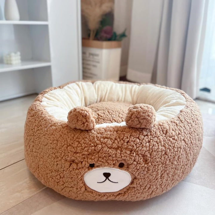 Cartoon Plush Round Pet Nest Cushion For All Seasons