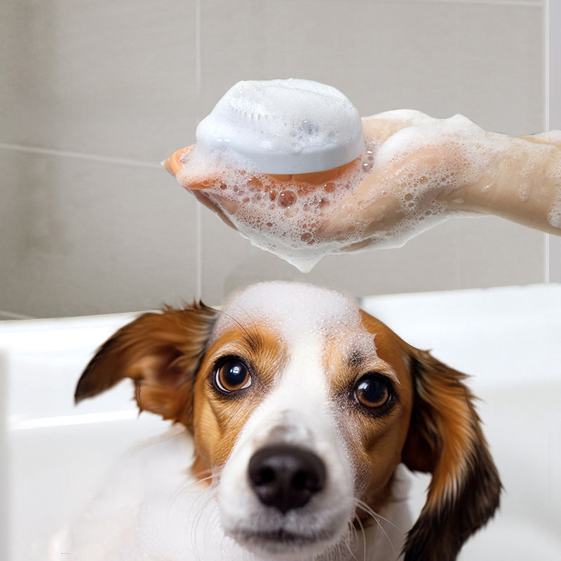 Pet Silicone Bath Massage Shampoo Dispenser Grooming Brush