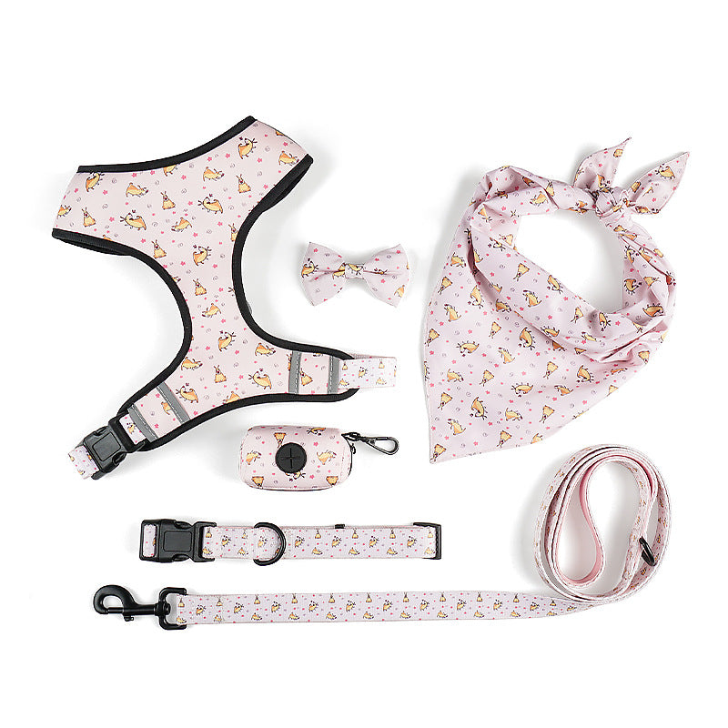 Pet Harness Leash Bow Walking Control Strap